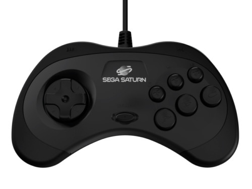 Retro-Bit Official Sega Saturn Controller Pad for Sega Saturn Black