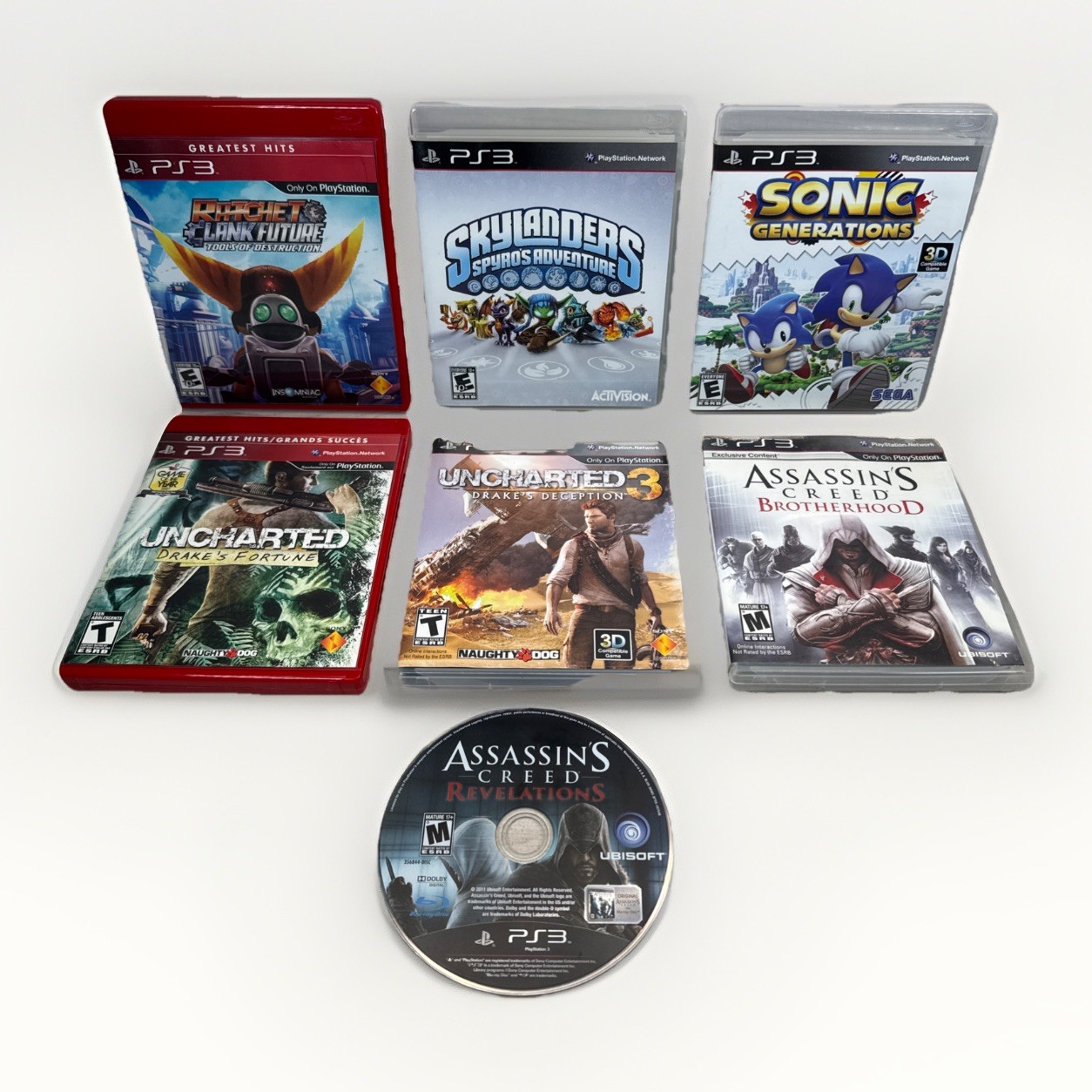 PS3 7 Game Bundle Ratchet Clank Future Skylanders Uncharted Drake’s Sonic Creed