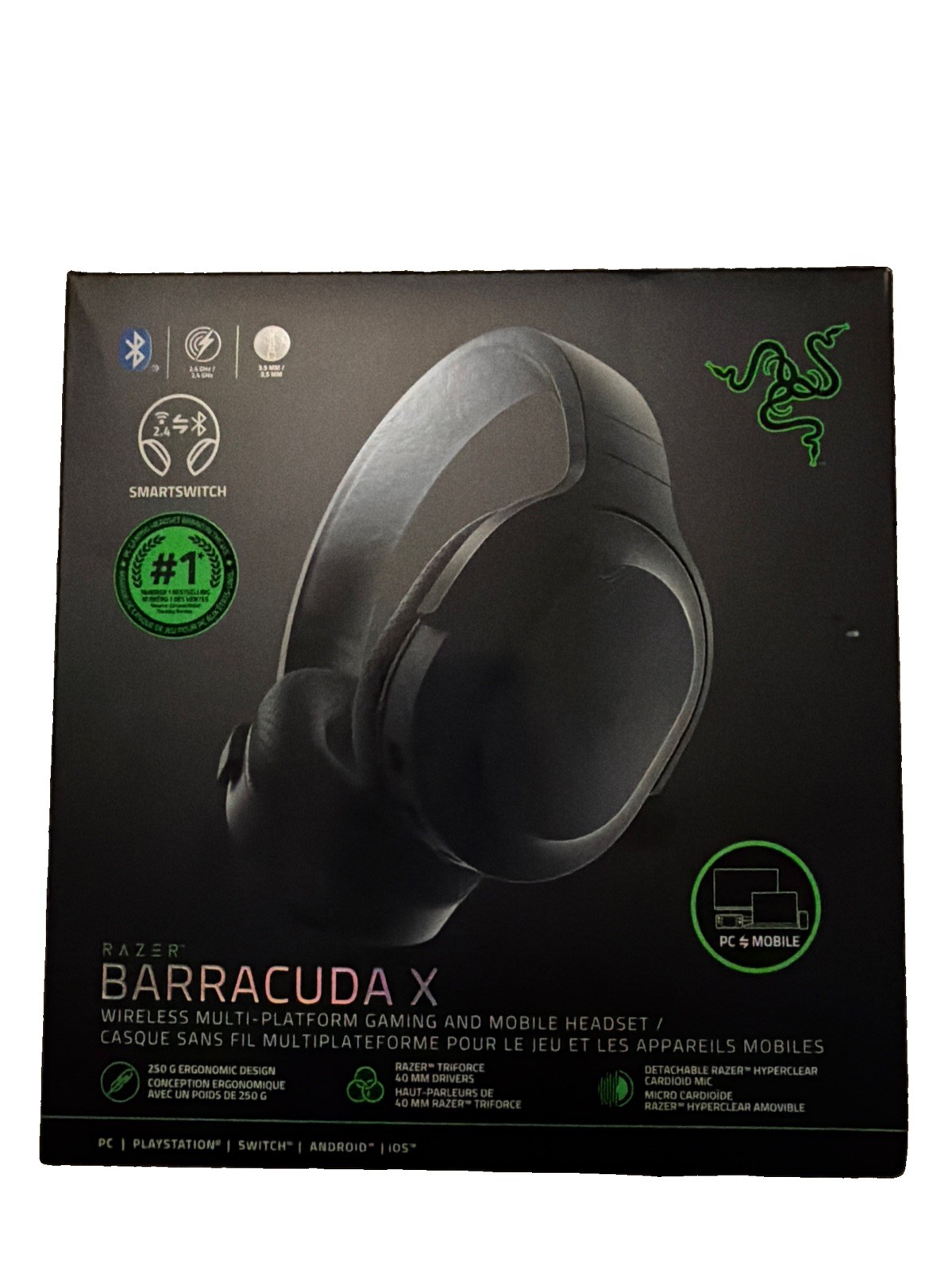 Razer Barracuda X 2022 Wireless Headset PC PS5 Switch Black