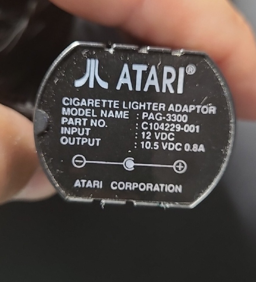 Atari Lynx Cigarette Lighter Adaptor – Model Pag-3300