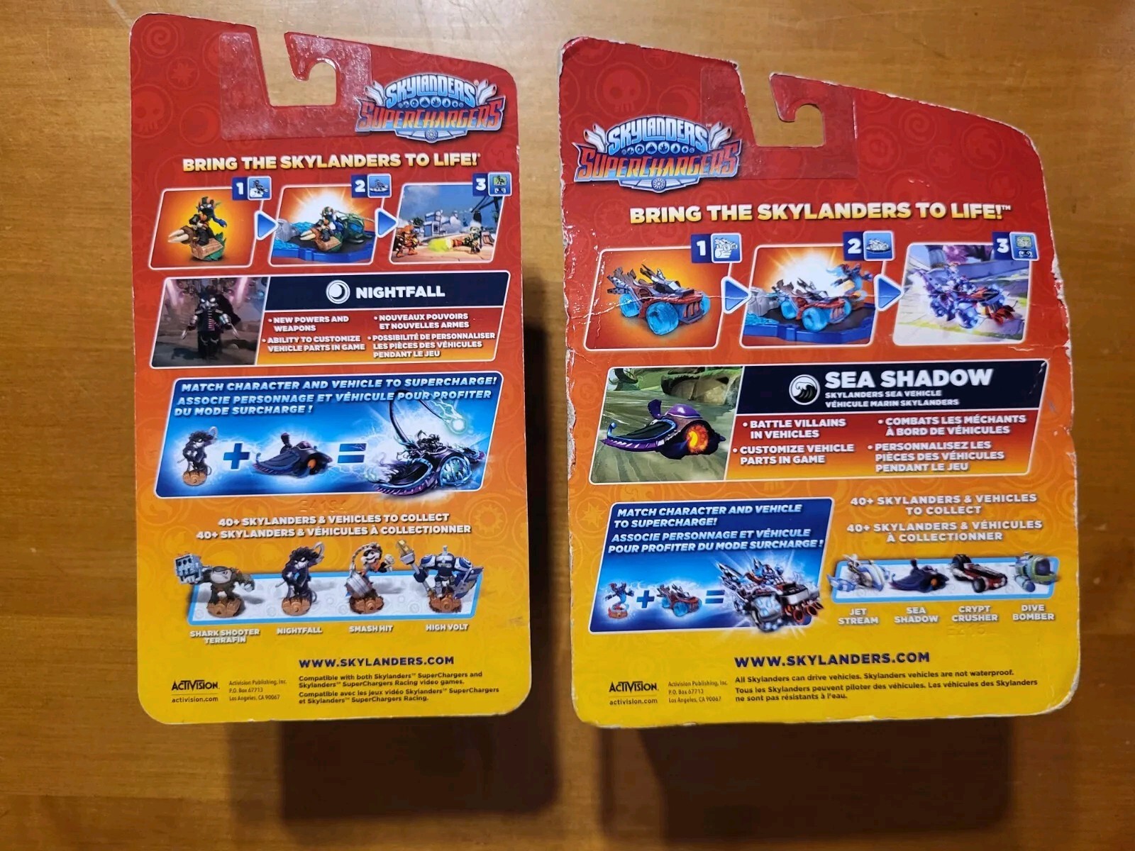 LOT of 2 Skylanders Superchargers Nightfall & Sea Shadow Vehicle READ