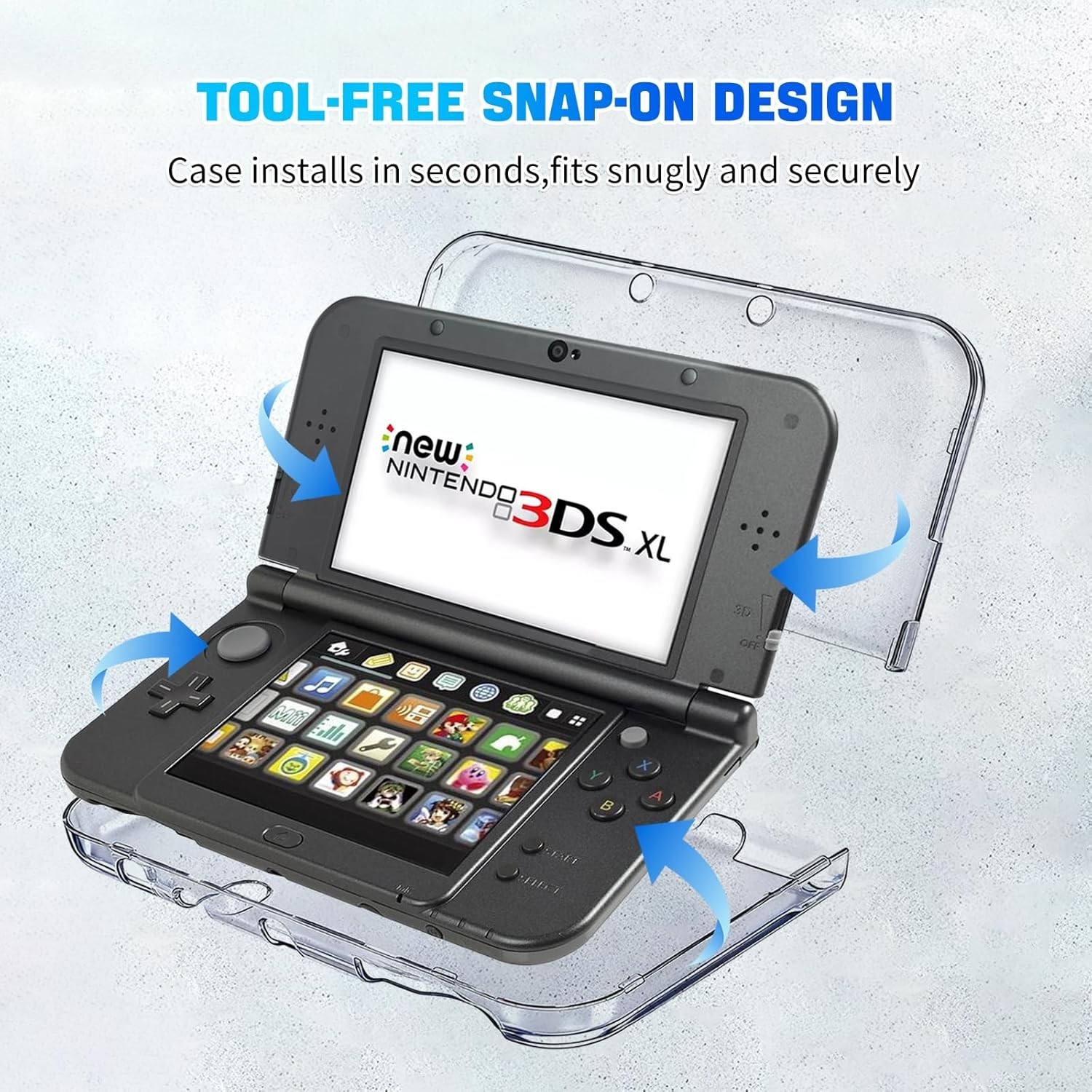 New 3DS XL Clear Case,Crystal Transparent Hard Shell for New 2015 Nintendo 3DS X