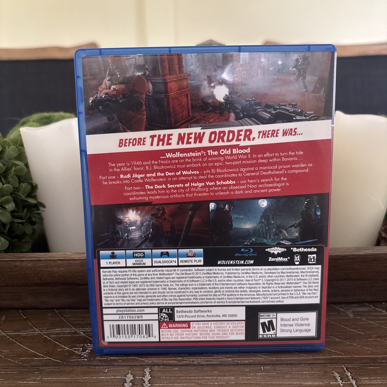 Wolfenstein: The Old Blood- PS4 CIB Tested & Working