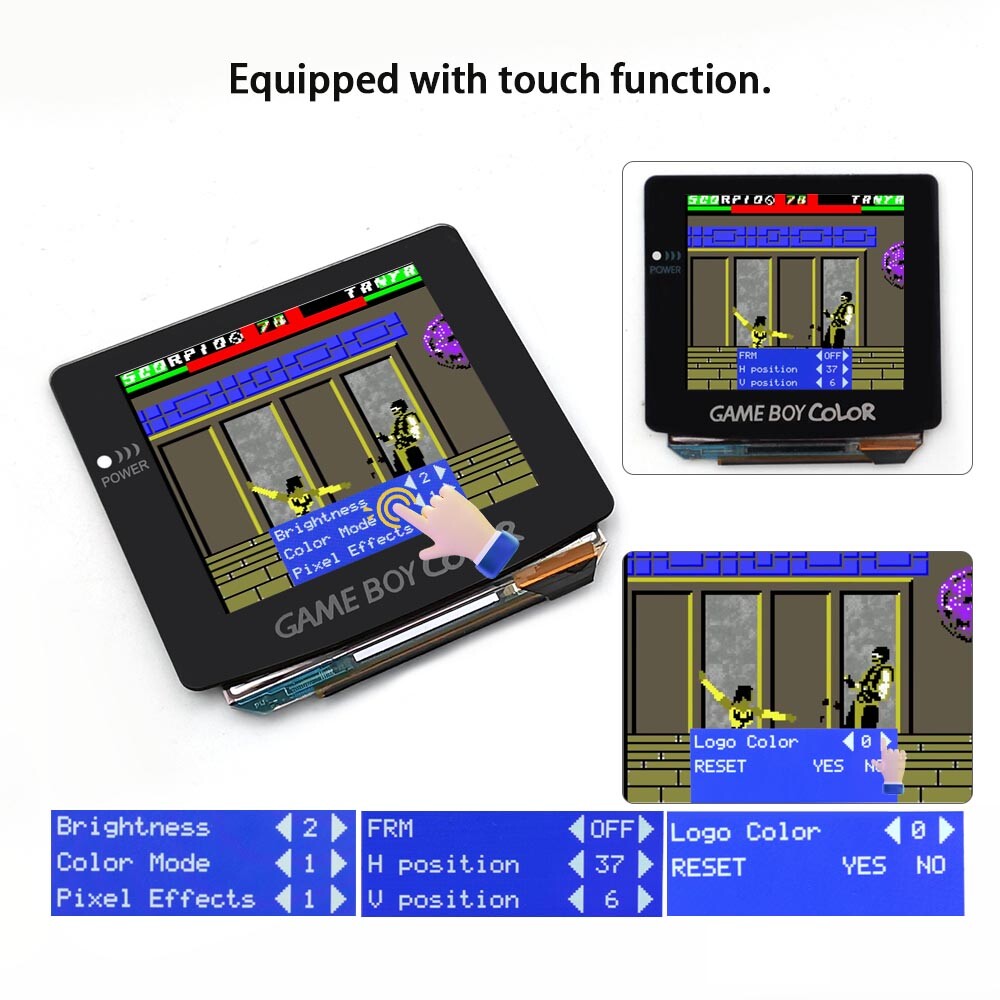 HISPEEDIDO GBC Laminated OLED Touch Screen With Pre-cut Shell For GameBoy Color