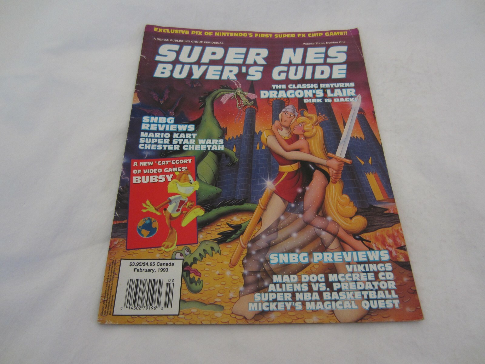 Super NES Buyer’s Guide February 1993 (SNES) Super Nintendo Dragon’s Lair RARE