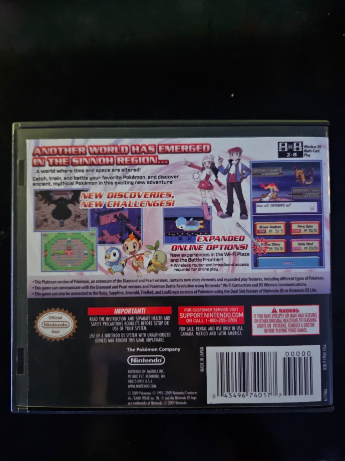 Pokémon Platinum Version AUTHENTIC CARTRIDGE W/BOX
