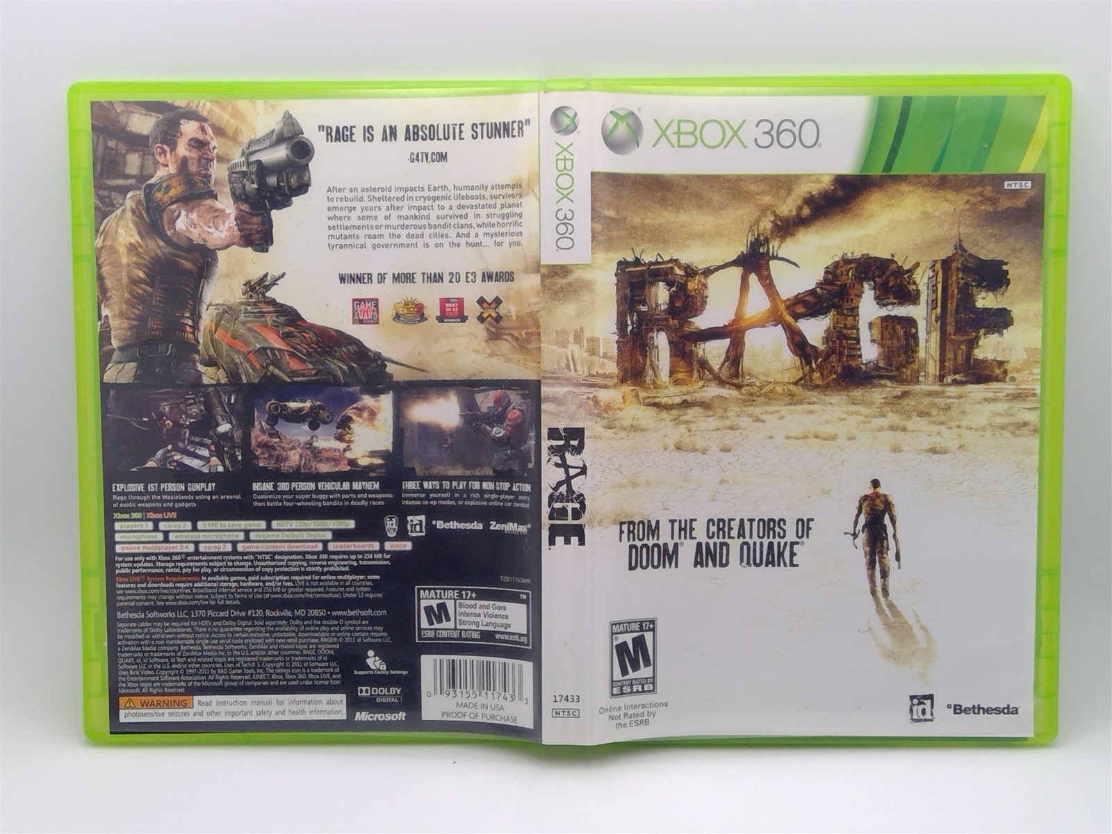 Rage (Xbox 360, 2011) Complete Tested Working – Free Ship