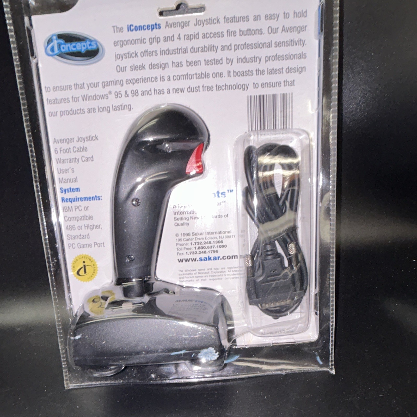 iConcepts Avenger Joystick for PC Wired 6ft Rotary Throttle