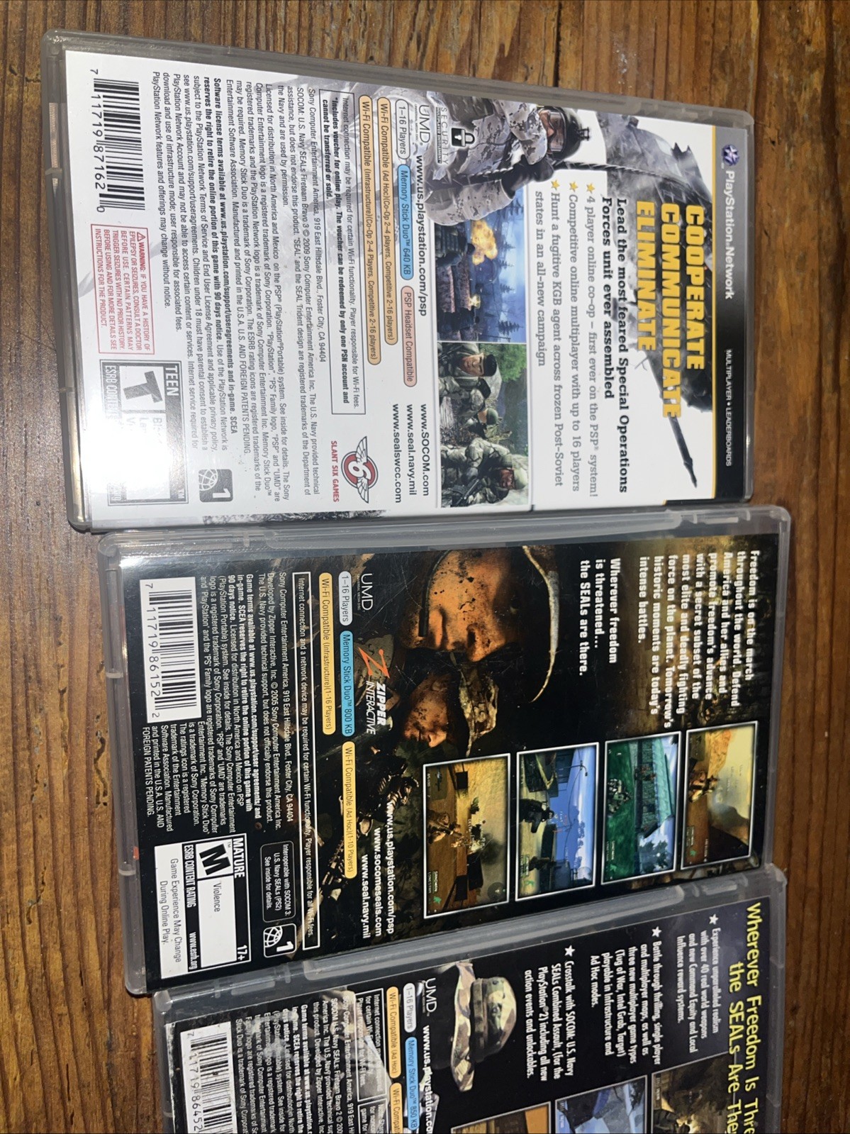 SOCOM US Navy Seals Sony PSP Trilogy Bundle Fireteam Bravo 1 2 3