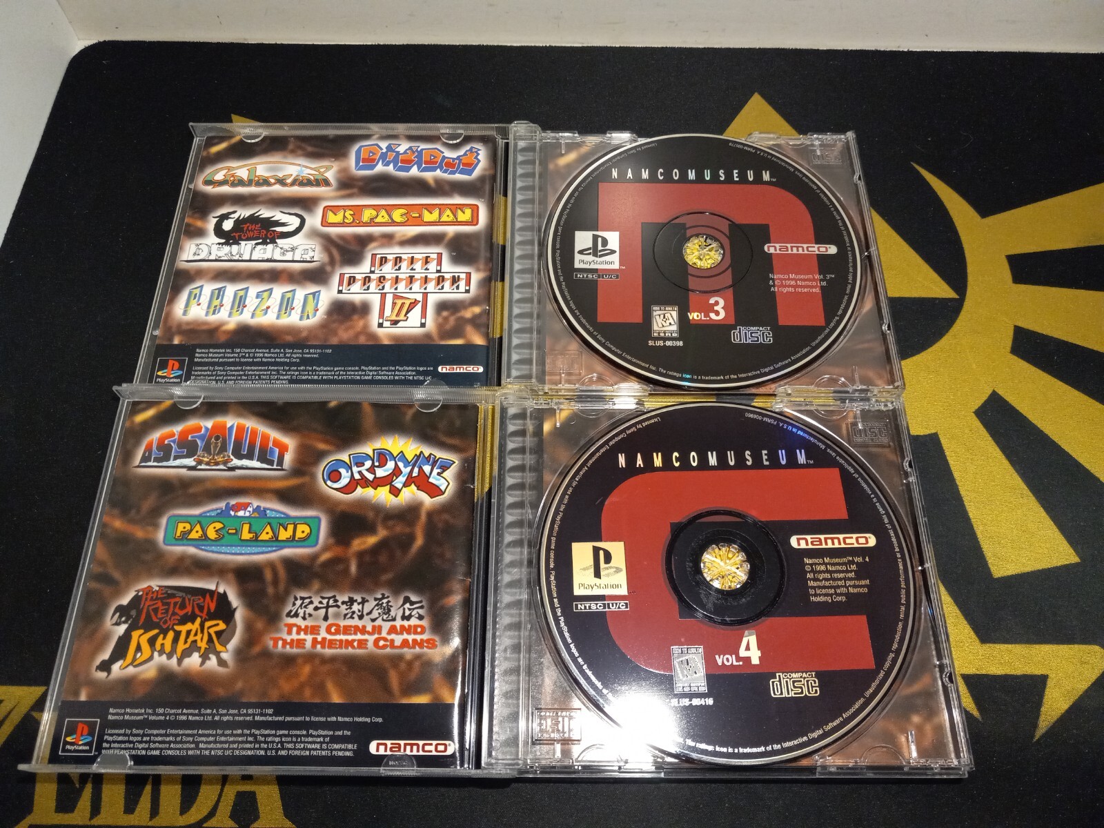 Namco Museum Vol. 1, 2, 3, 4 & 5 Complete Set Black Label for PlayStation 1 PS1