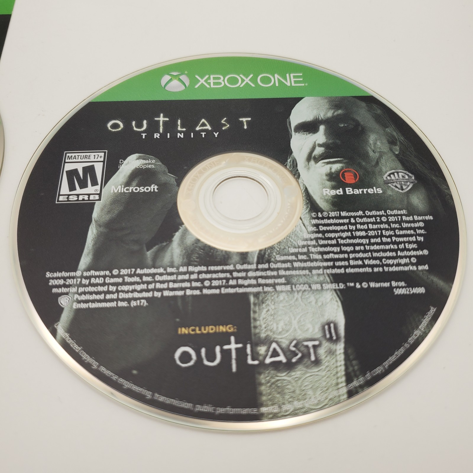 Outlast Trinity (Outlast 2 Only) Microsoft Xbox One, Tested **Disc 2 Only**