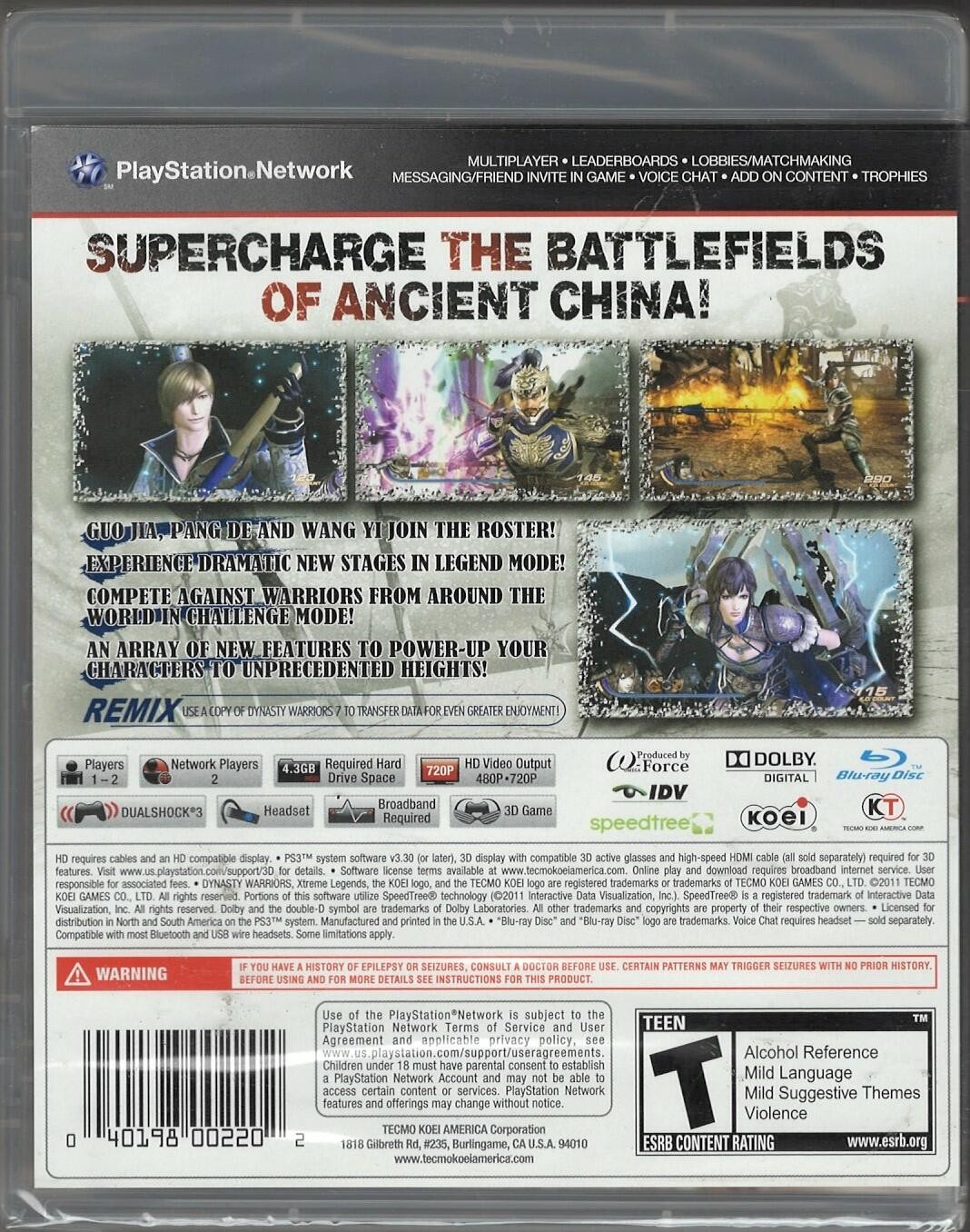 Dynasty Warriors 7: Xtreme Legends PS3 (Brand New Factory Sealed US Version) Pla