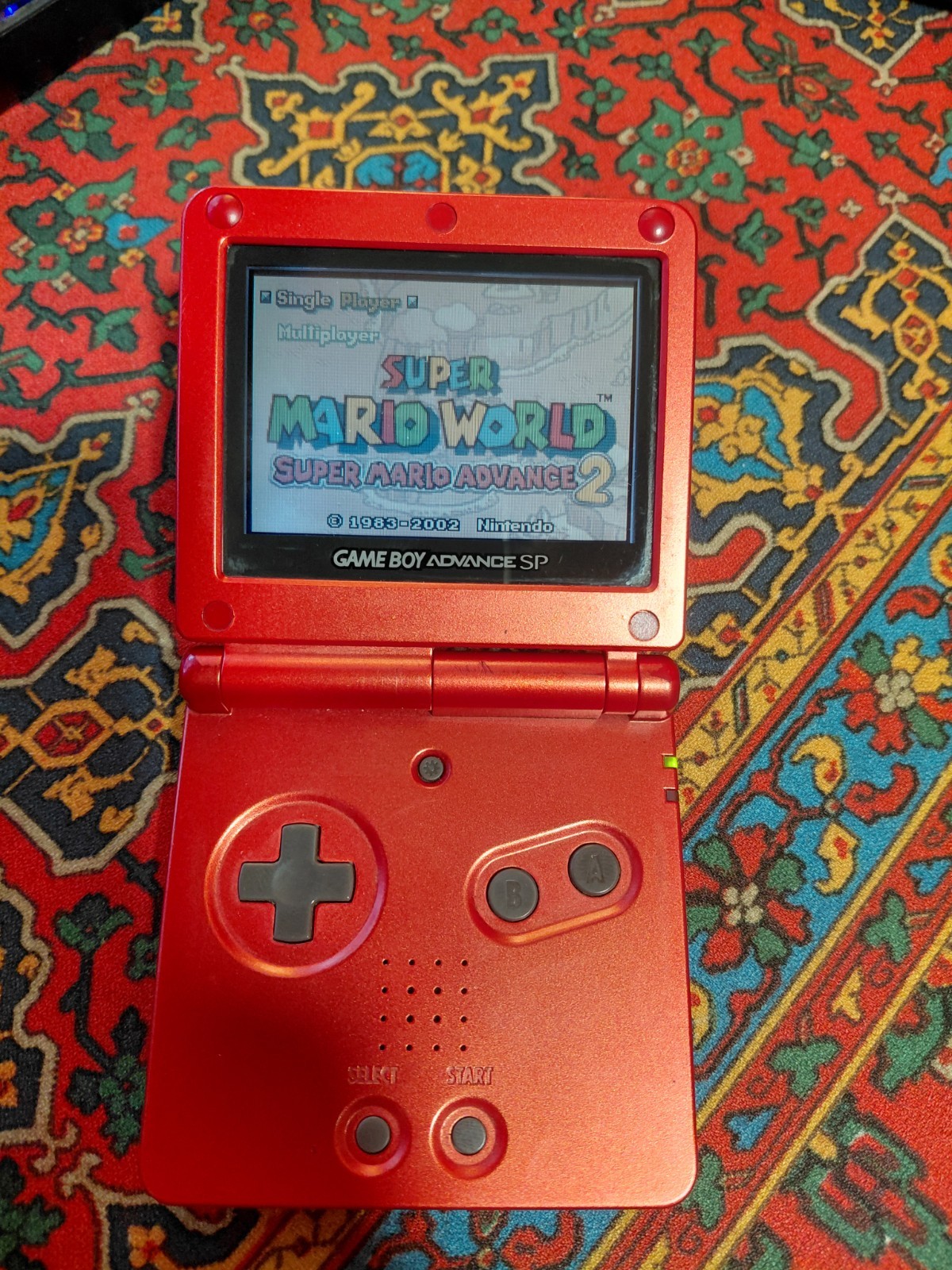 Flame Red Game Boy Advance SP AGS – 001 + Games Pokemon Super Mario Nintendo LOT