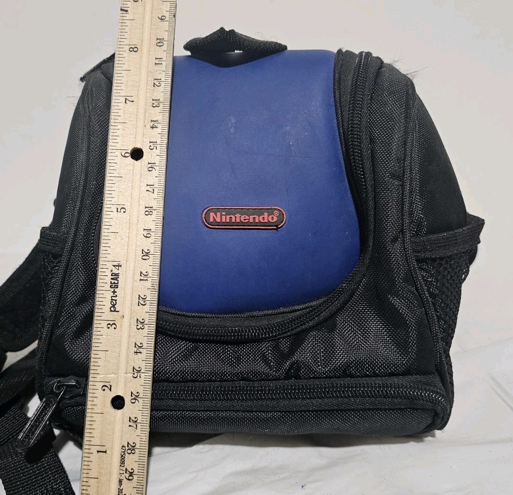 Vintage Official Nintendo Console Backpack Carrying Case Blue Black Travel Bag