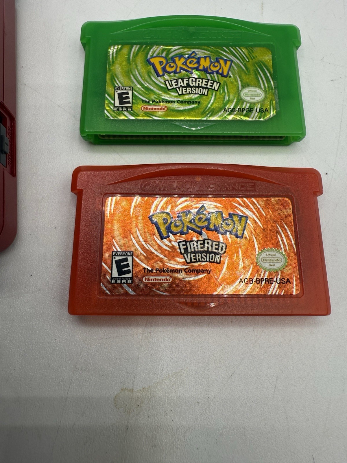 Nintendo Game Boy Advance SP AGS-001 Flame Red With Pokemon Leafgreen & Firered