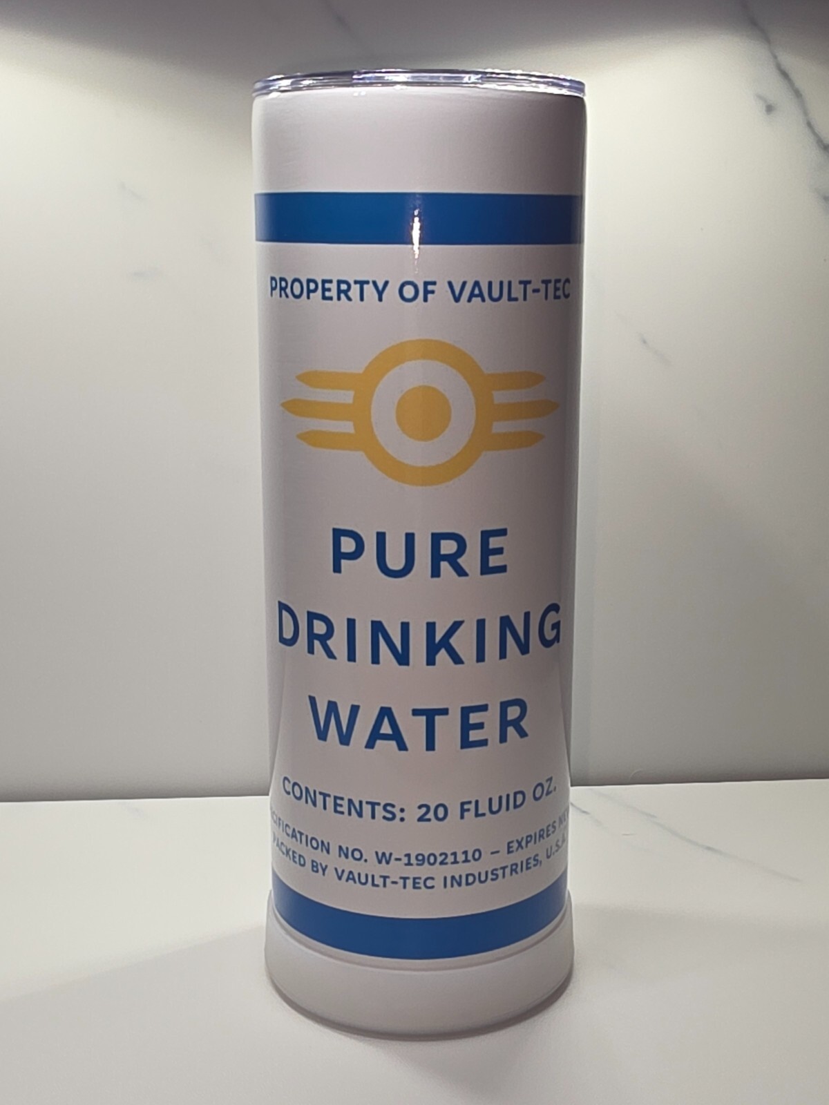 Fallout Vault-Tec Pure Drinking Water 20 Oz. Tumbler w/Metal Straw – FIVE STYLES