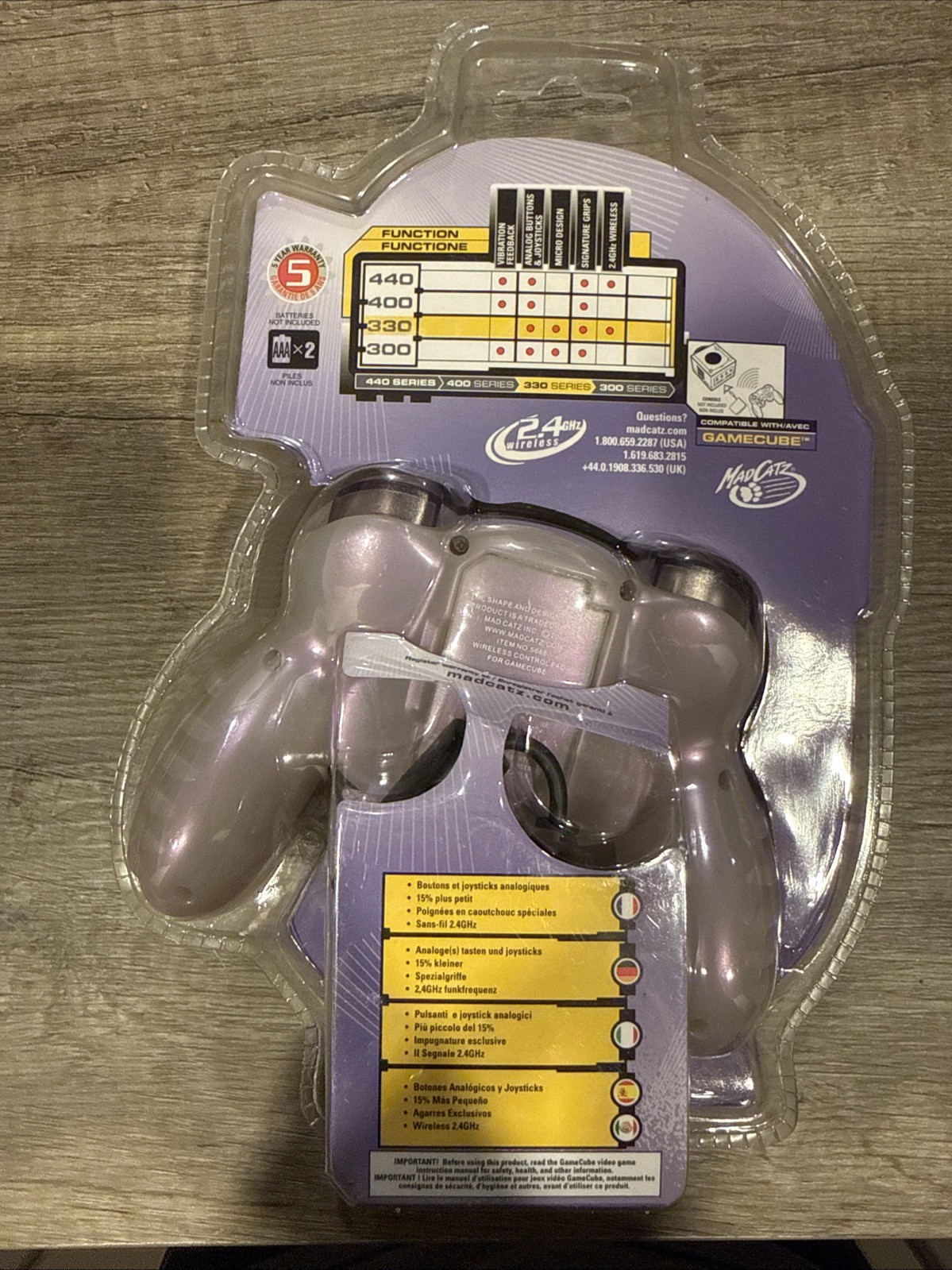 New In Box** Mad Catz Wireless 330 Pro Series Controller for GameCube, 2.4 Ghz