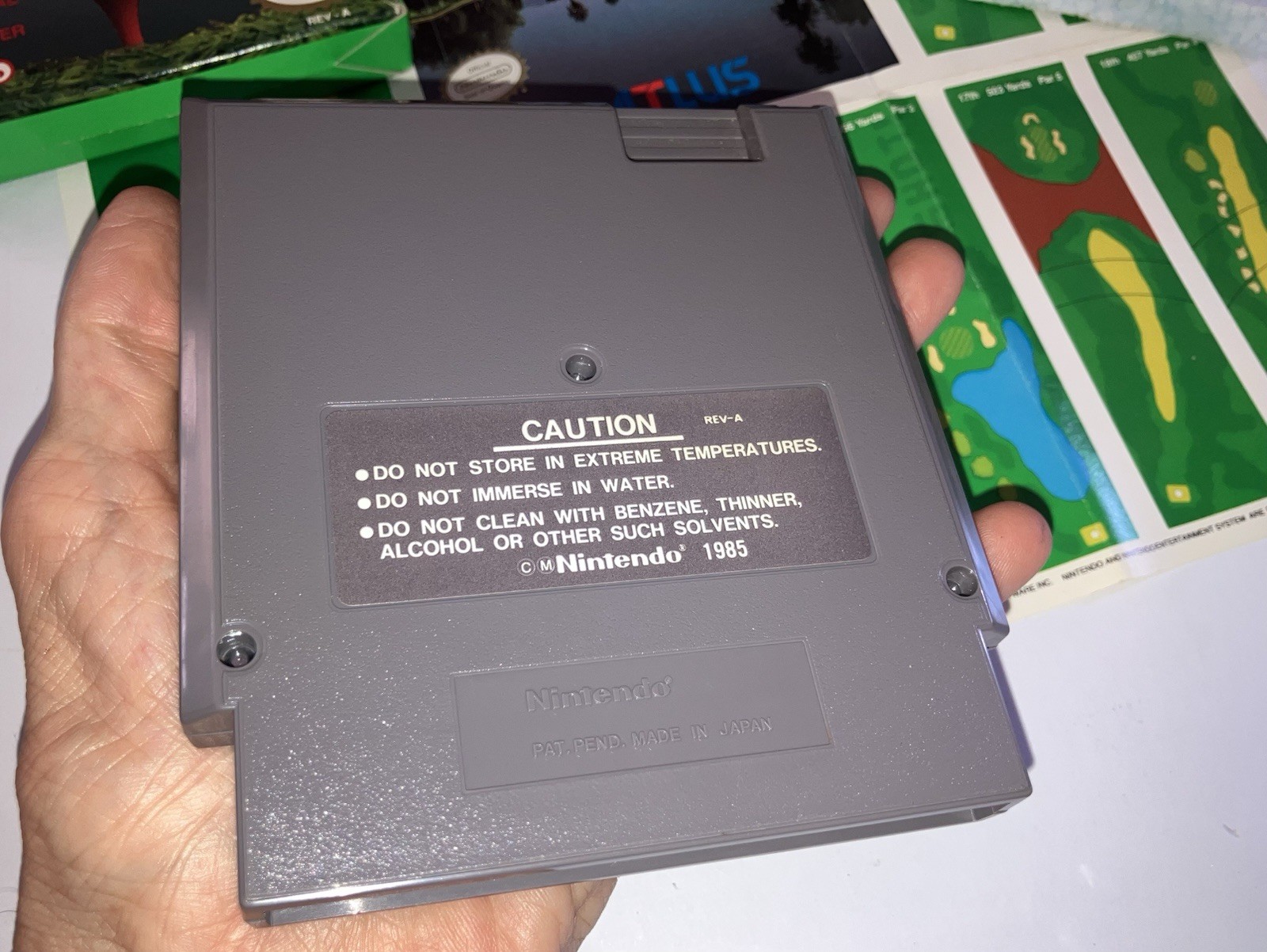 rare GOLF GRAND SLAM NES Game in Box w/manual, foldout & foam piece Fine shape