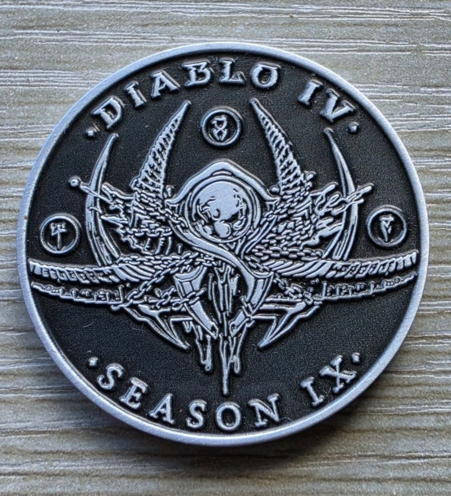 Diablo 4 IV Developer Coin Medal Season IX Sins Of The Horadrim #9 Rare Blizzard