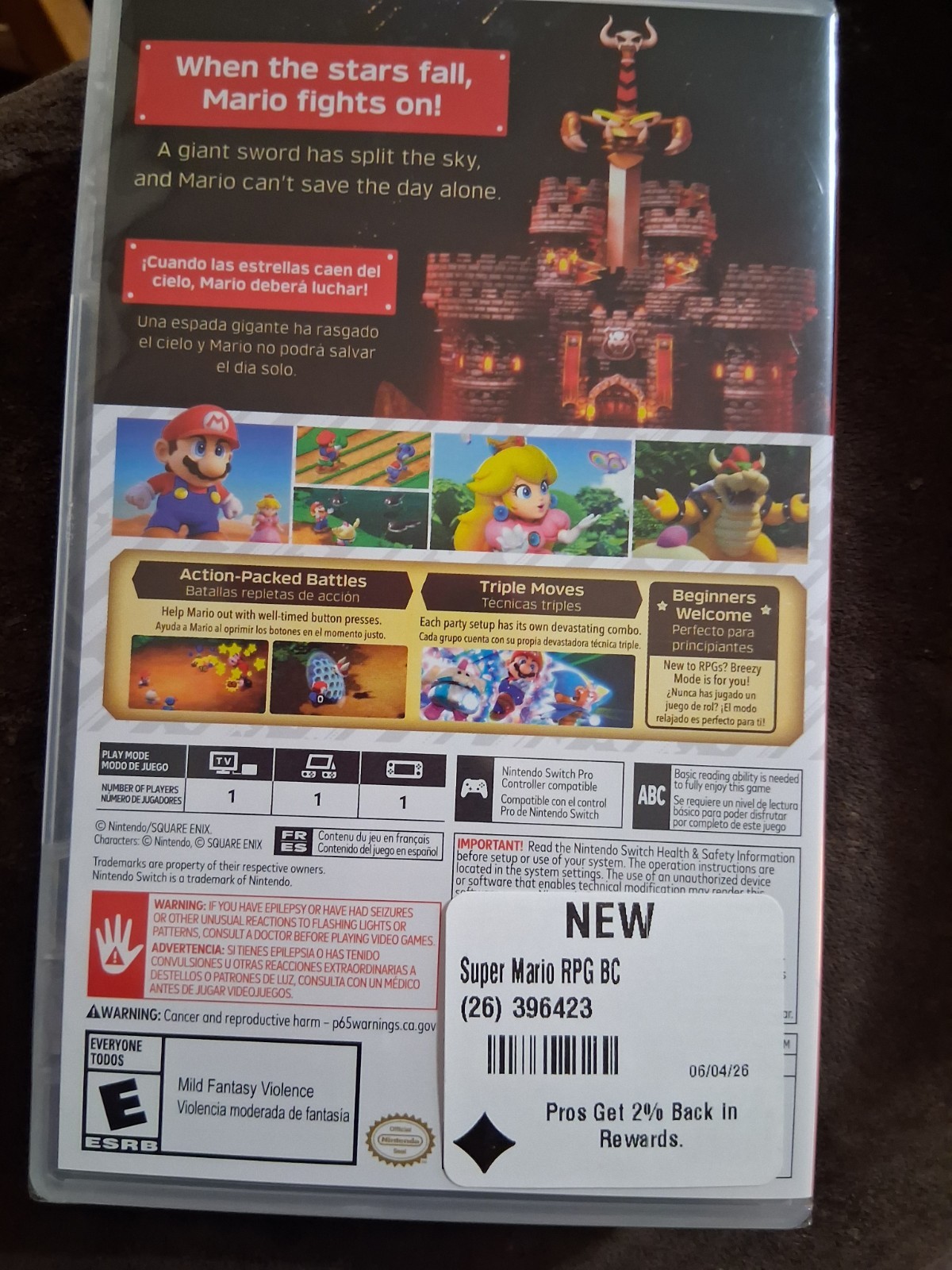 Super Mario RPG Nintendo Switch Role Playing Game, Nintendo, E, NTSC-U/C
