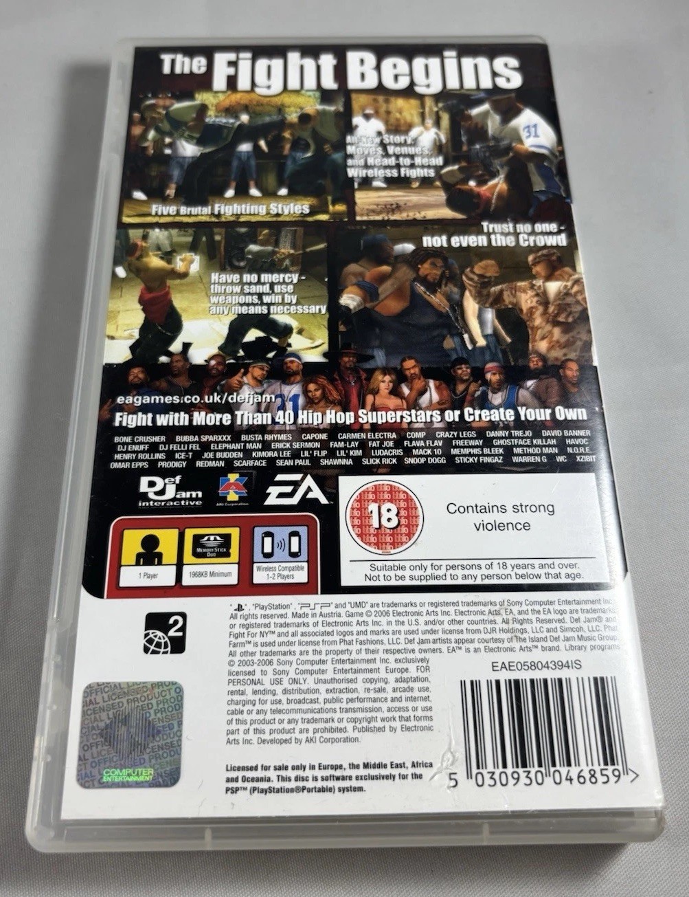 Def Jam Fight for NY the Takeover (Sony PSP) Missing Manual ***READ DETAILS!***