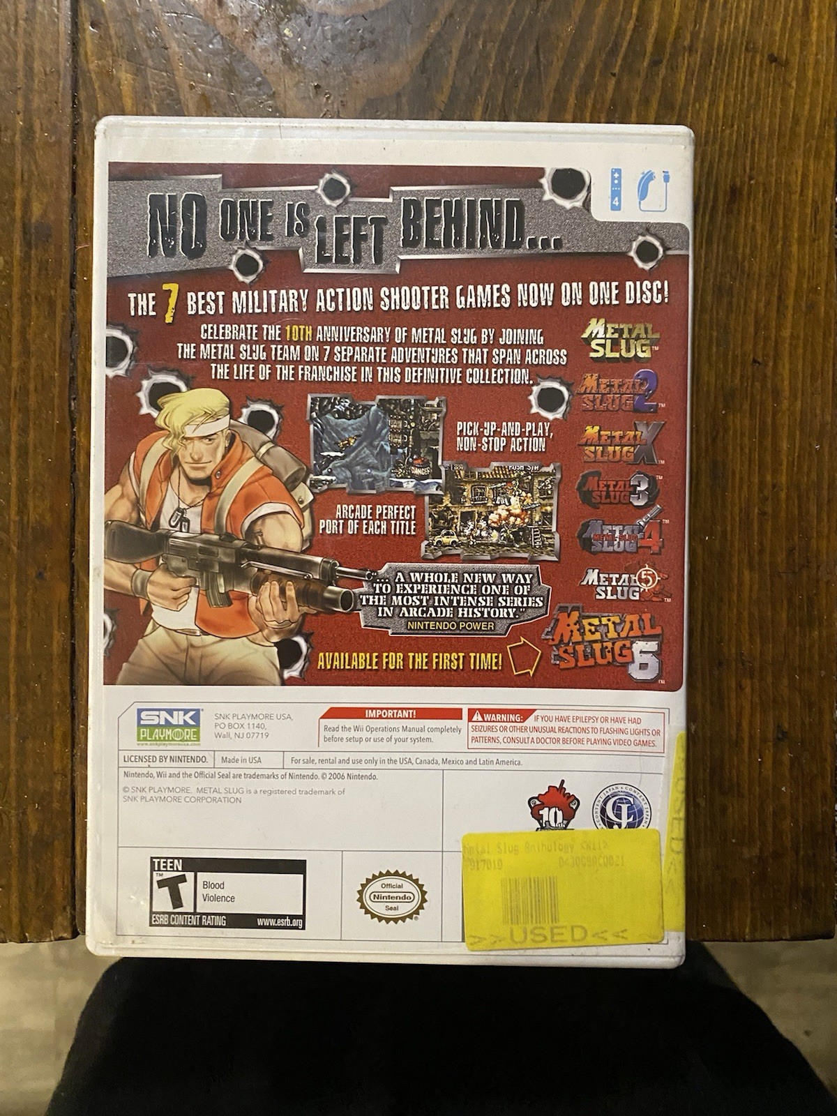 Metal Slug Anthology for Nintendo Wii Complete 7 game set.