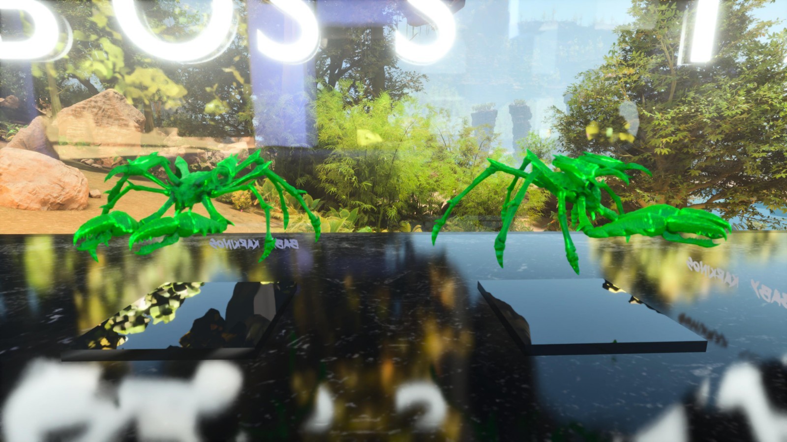ARK ASCENDED PVE OFFICIAL PAIR BABY KARKINOS GREEN 25K HP 2.5K WEIGHT 513 MELEE
