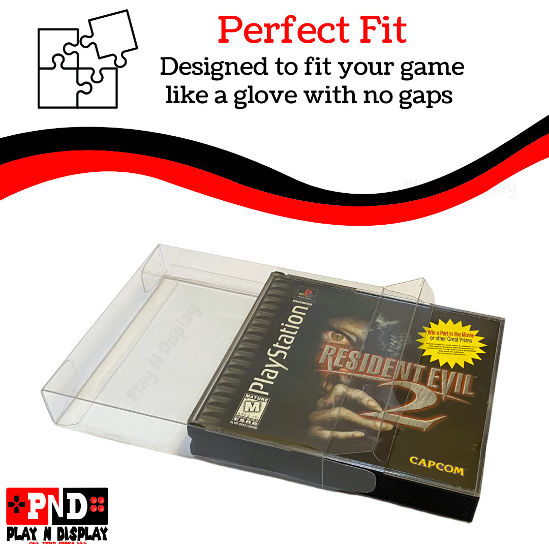 1 PLAYSTATION ONE 1 & CD DUEL JEWEL CASE PROTECTIVE SLEEVE BOX PROTECTOR CLEAR