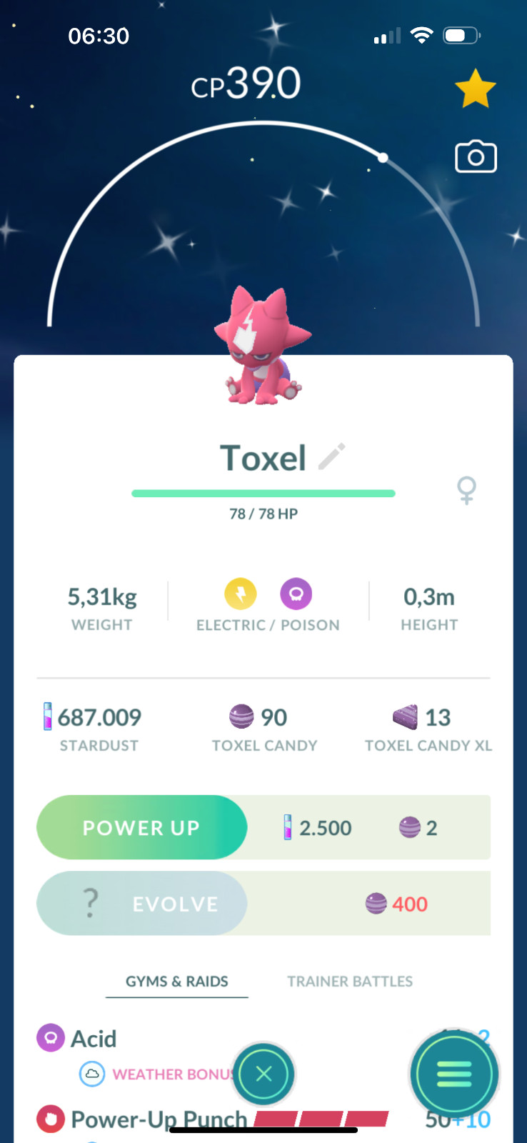 Pokemon Shiny Toxel – mini P T C 100k stardust