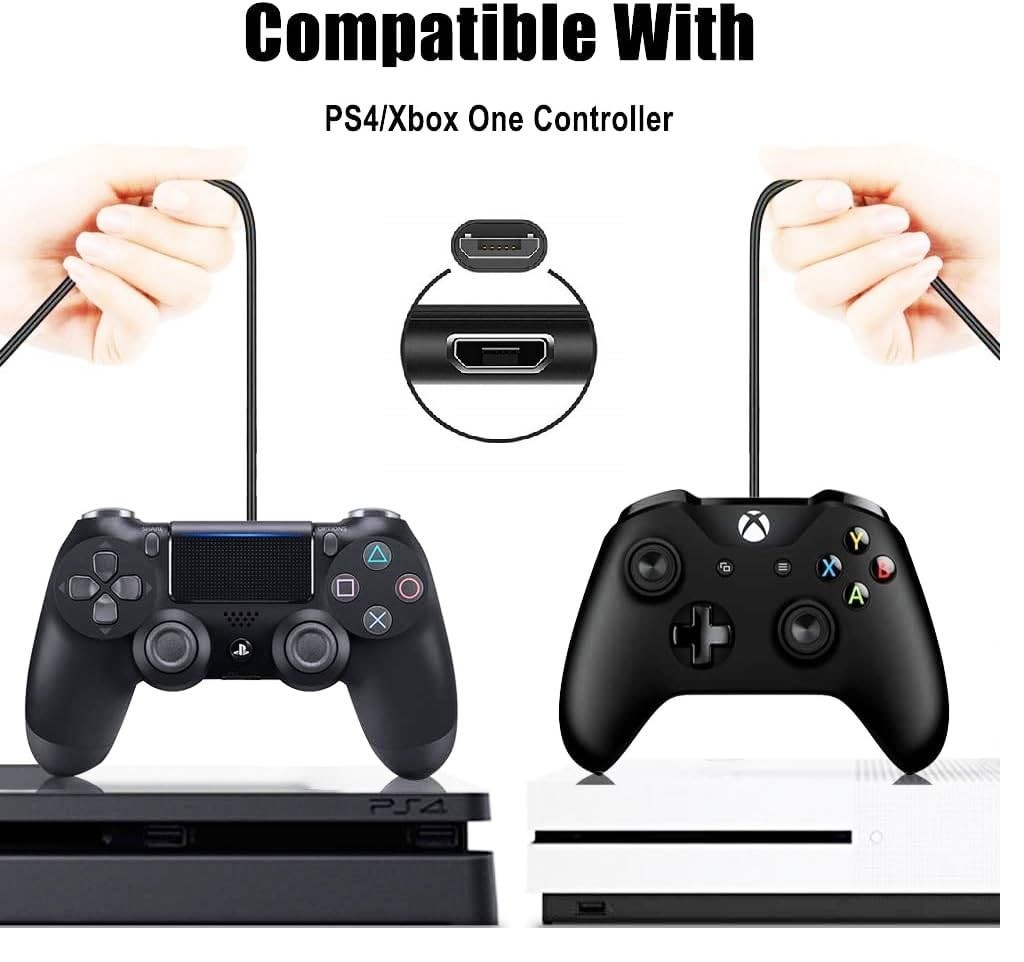 10ft Extra Long PS4 Controller Charger Cable – Play & Charge Convenience