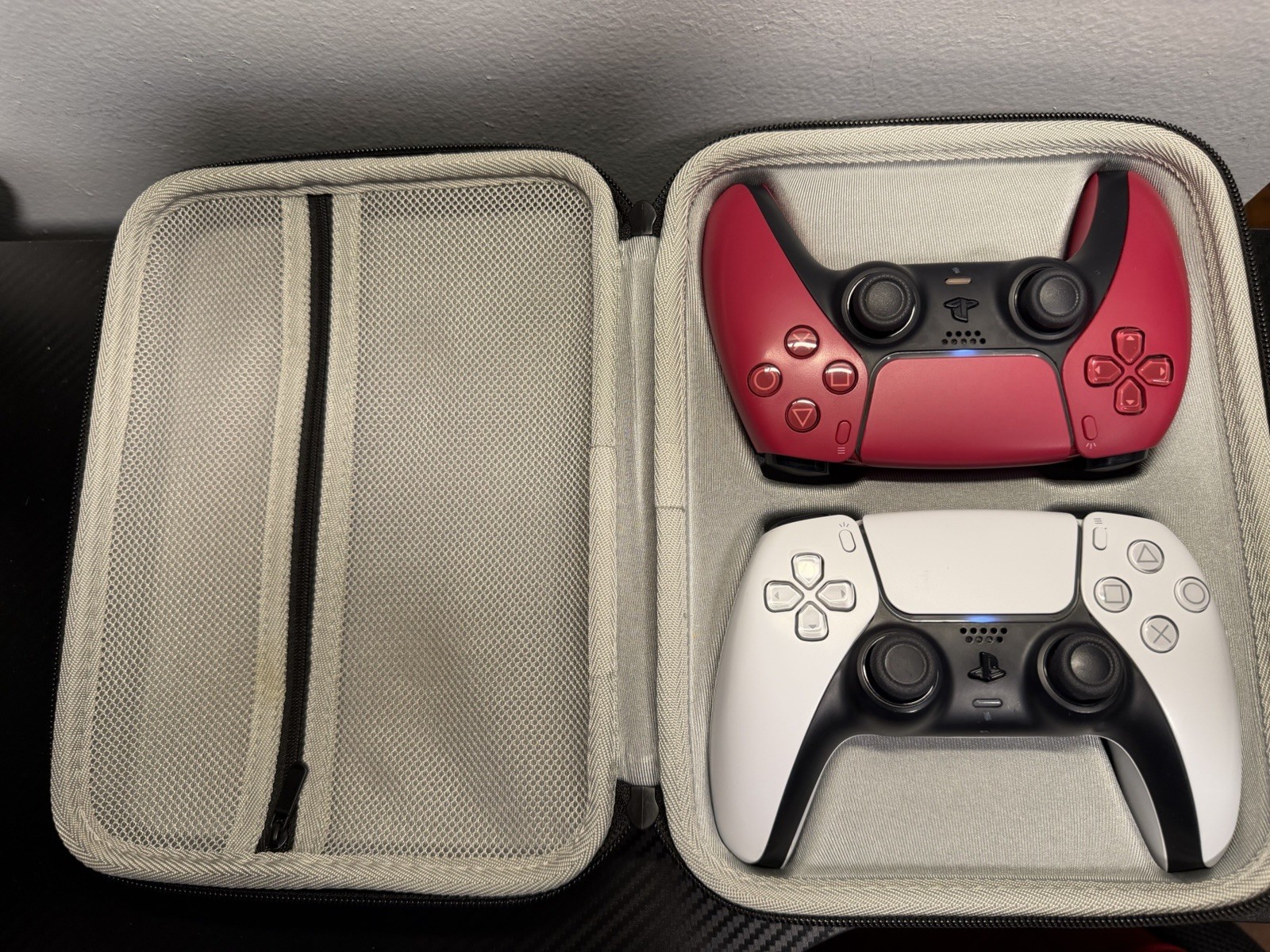 Sony PS5 DualSense Wireless Controller Cosmic Red & White + Carrying Case TESTED