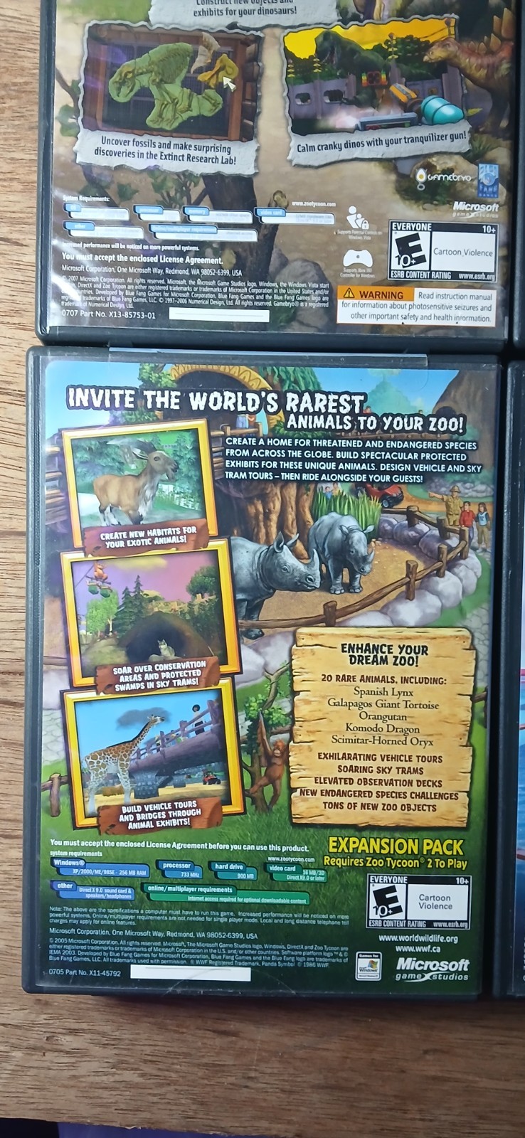 4 – PC Games – Zoo Tycoon 2 – Endangered Species – Marine Mania -Extinct Animals