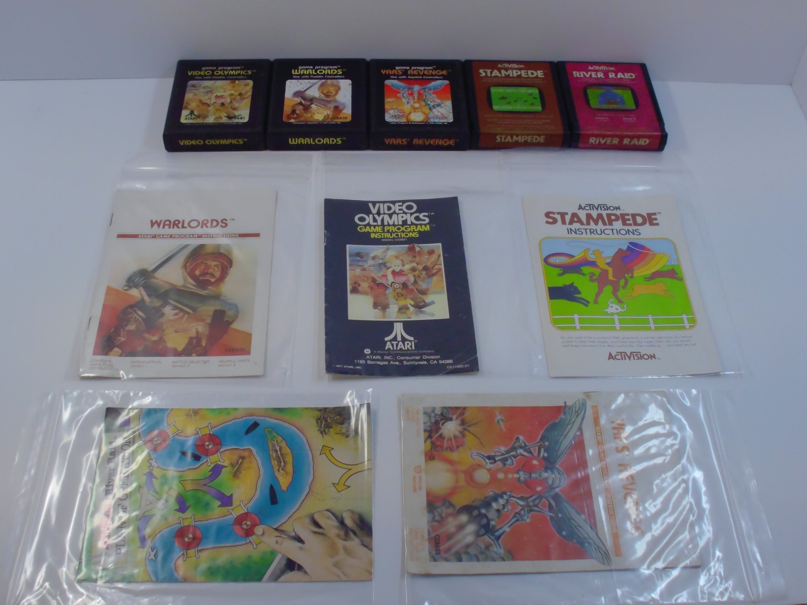 Atari 2600 Lot of 10 Games w Manuals Centripede River Raid Asteroids TESTED RP