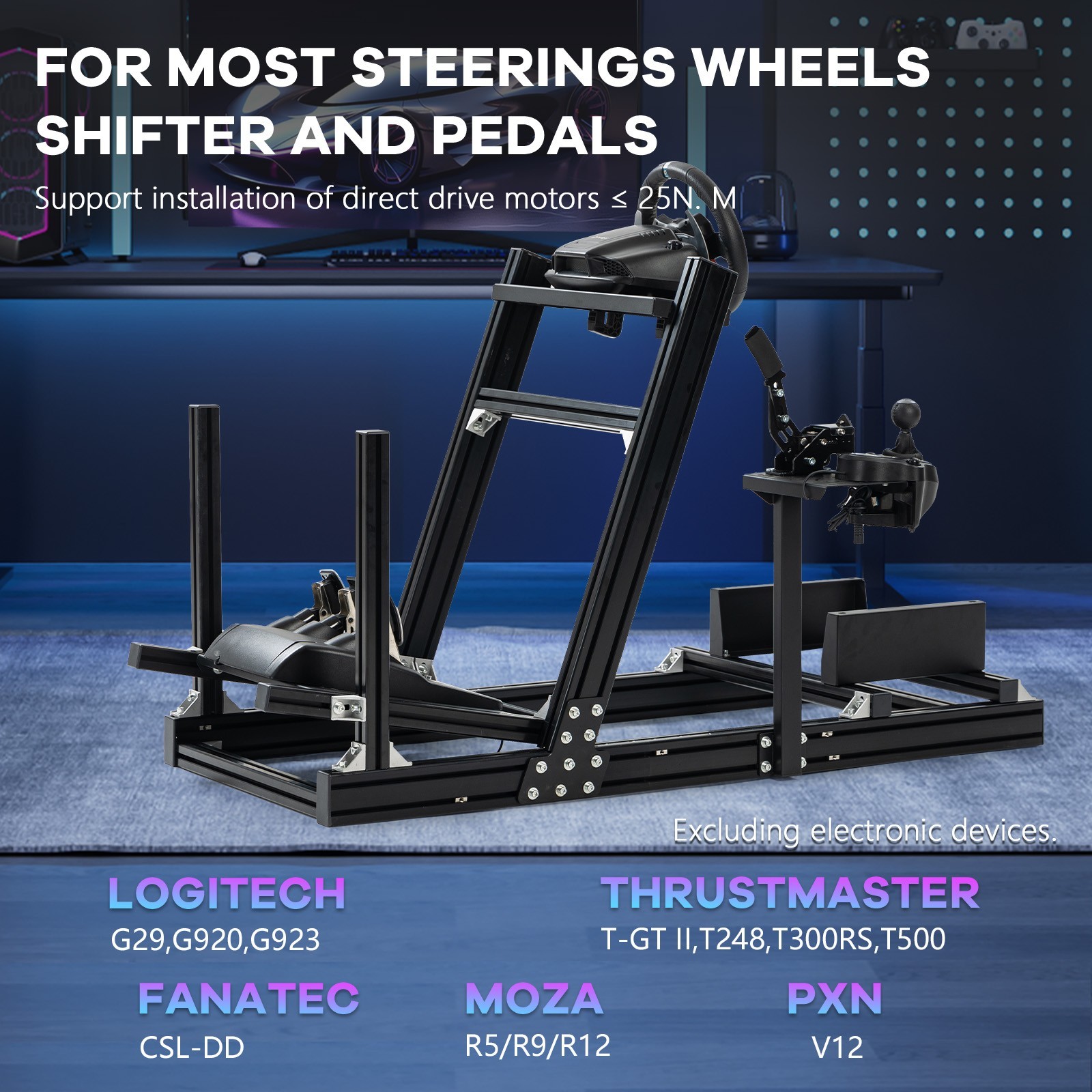 Supllueer 4080 Aluminum Racing Simulator Cockpit Fit Logitech Thrustmaster T300