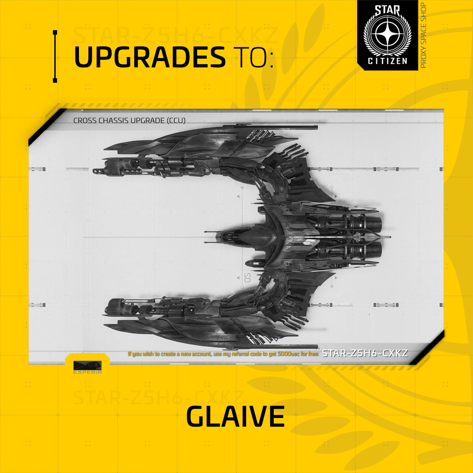 Star Citizen – ESPERIA GLAIVE – UPGRADE – (CCU)