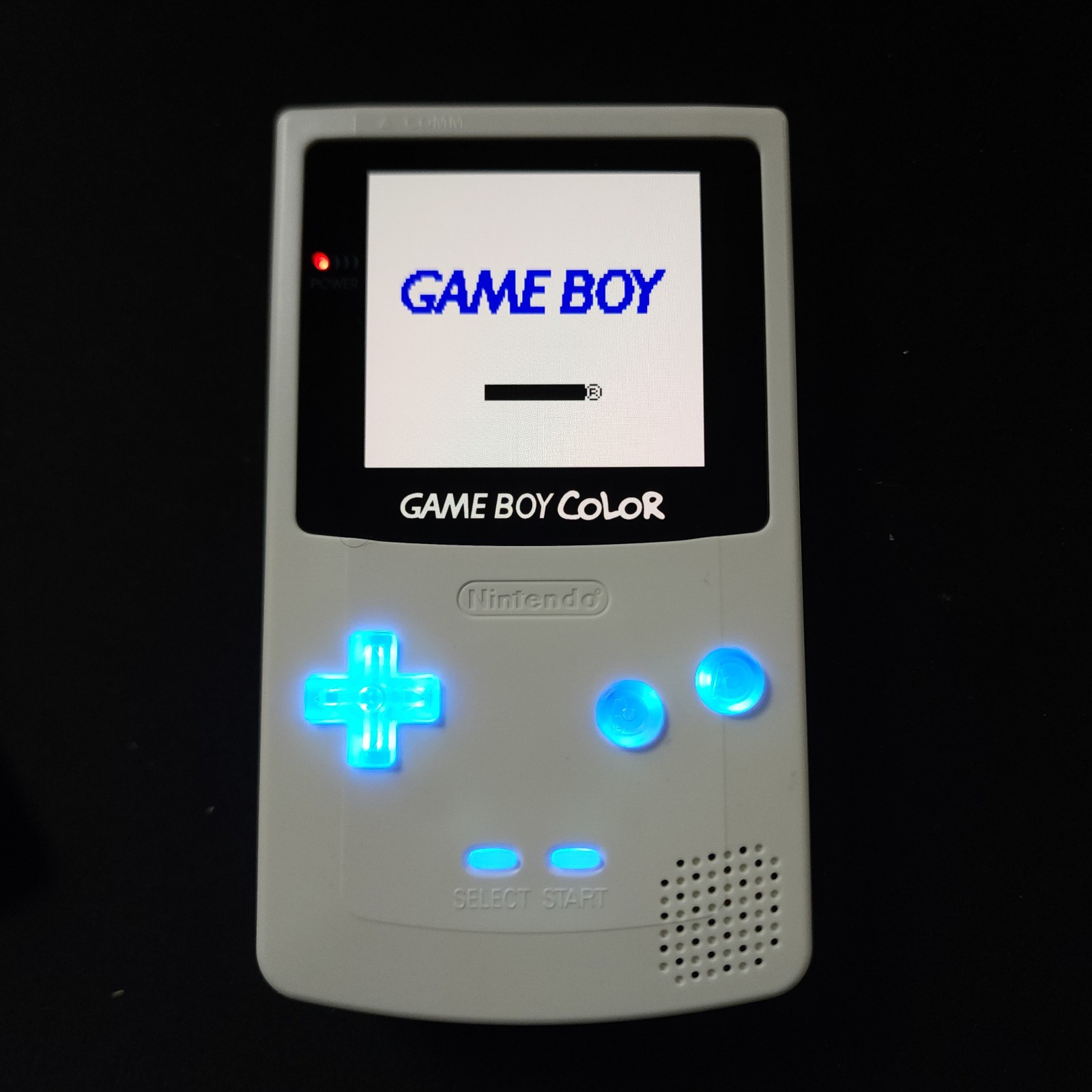 GameBoy Color GBC White Backlit OLED Screen, Color Changing Buttons/Logo