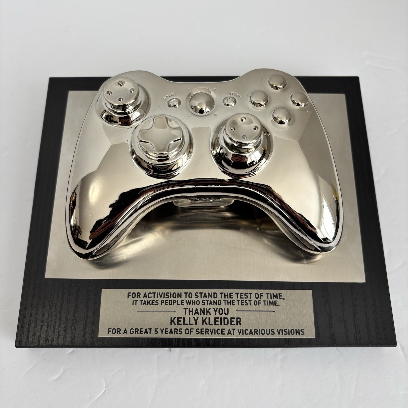 Activision Employee 5 Year Award Video Game Xbox 360 Controller Plaque Gold