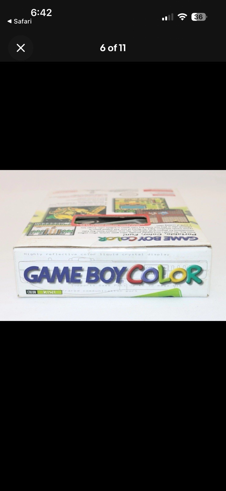 Nintendo Game Boy Color Kiwi Handheld System Full Color Screen Infrared Port