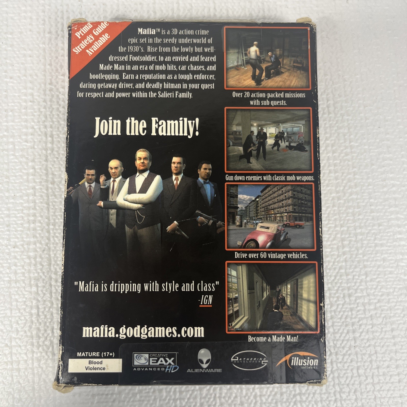 MAFIA PC Game Complete Box Manual Poster Map CIB (PC 2002) Windows 98 ME 2000 XP
