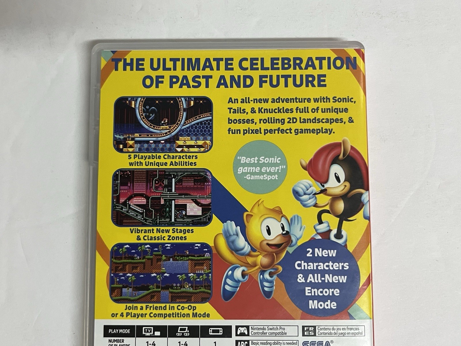 Sonic Mania Plus Nintendo Switch Video Game No Manual Multiplayers TESTED