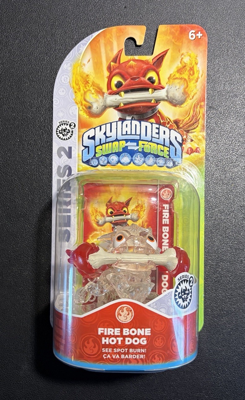 Skylanders Swap Force Crystal Clear Fire Bone Hot Dog Red Chase Variant – New