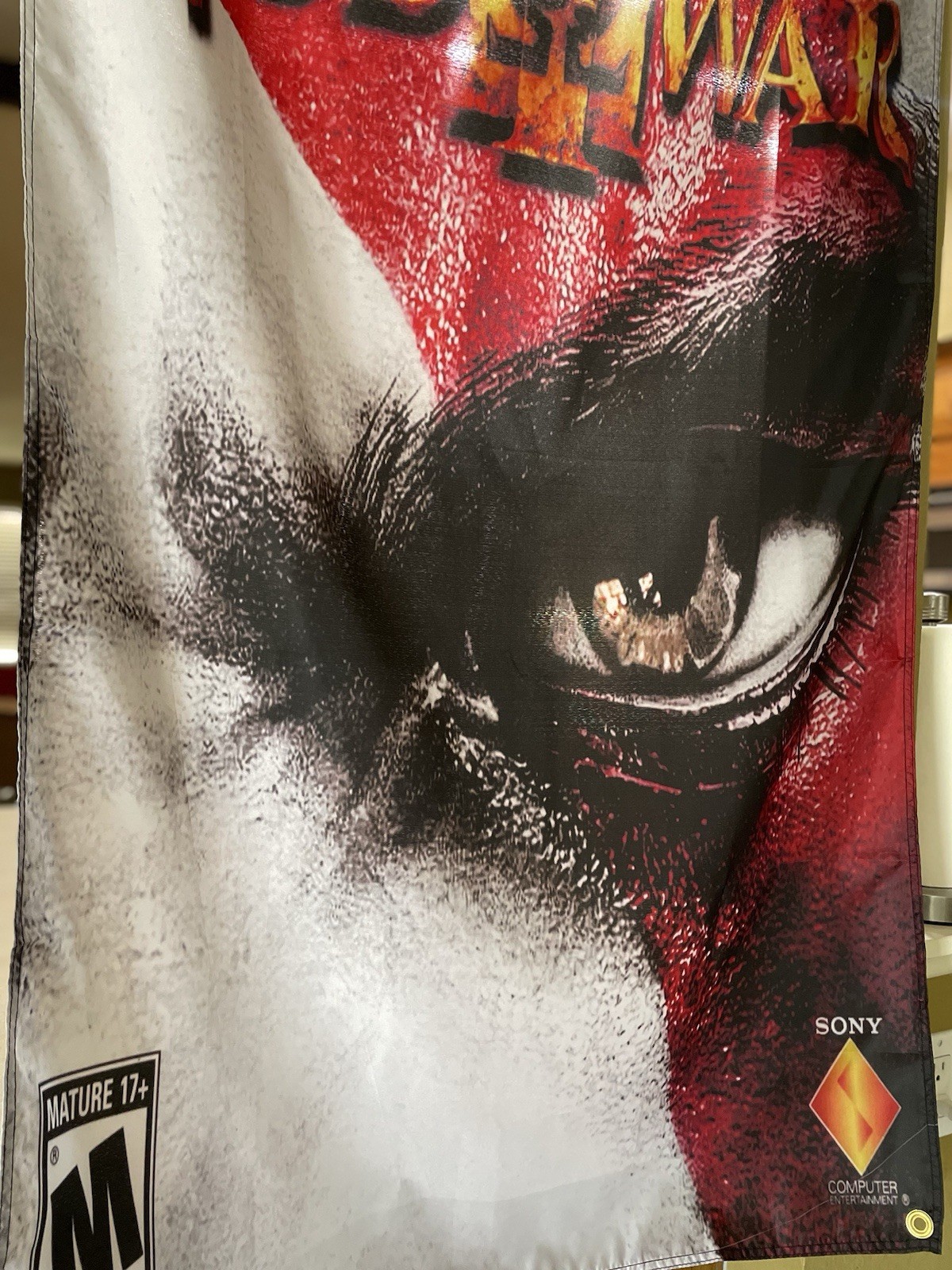 God Of War III 5′ Flag Banner Poster Sony PlayStation 3 PS3 2010 Rated M Mature
