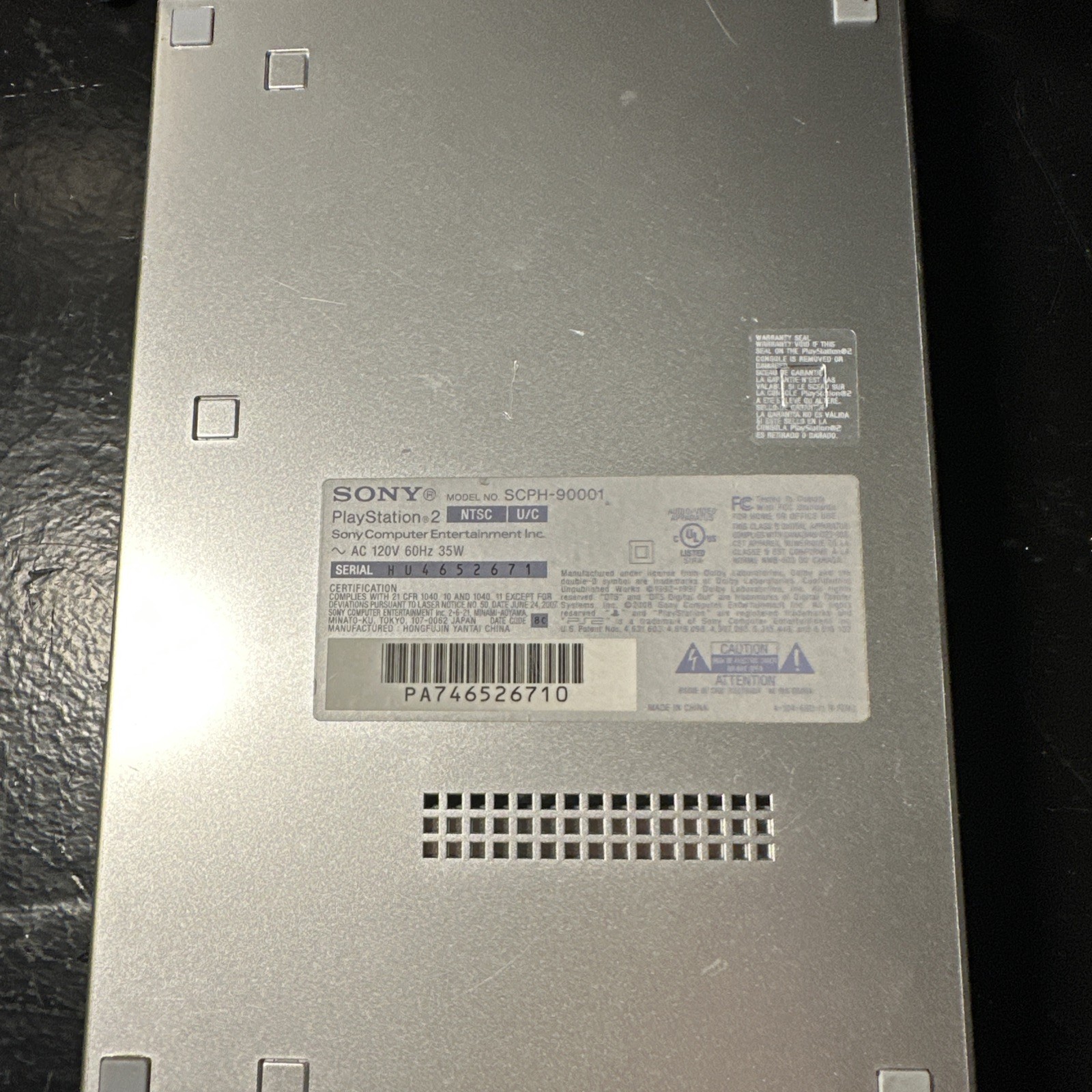 Silver PS2 Slim SCHP-90001 With Silver Controller And Cords Tested