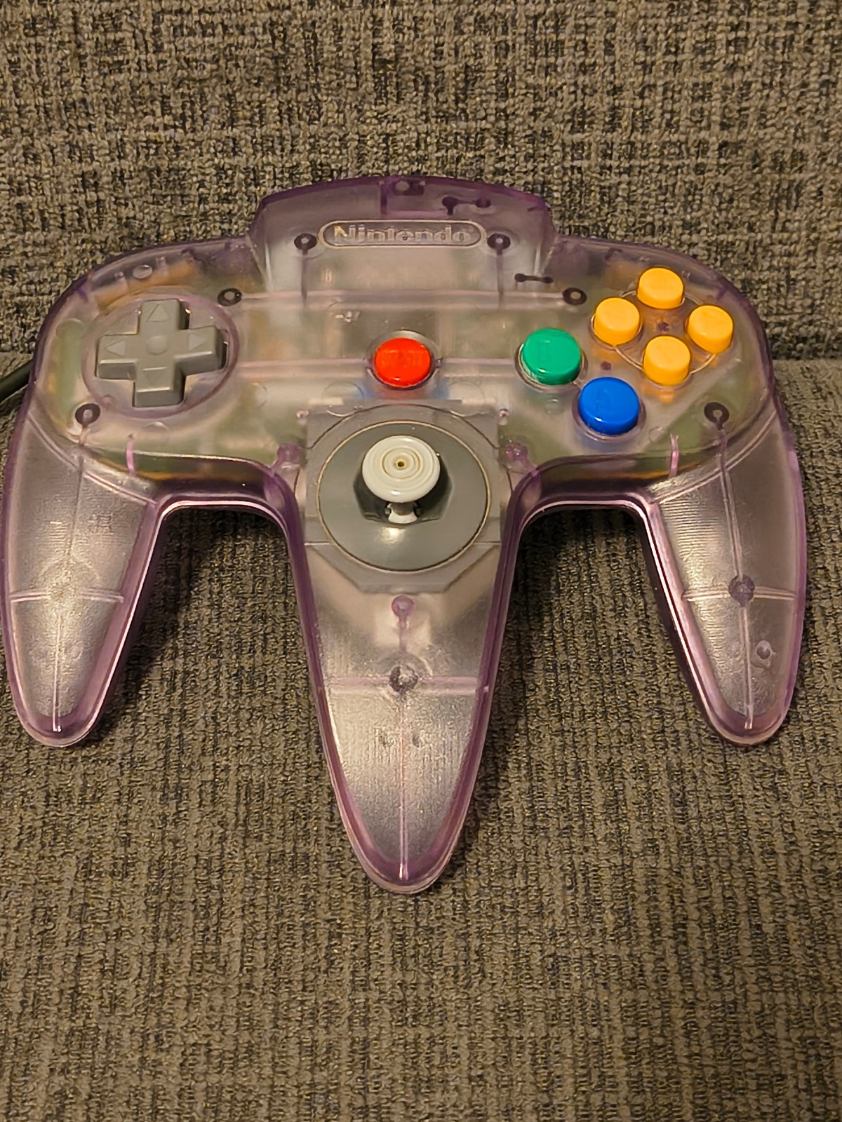 Nintendo 64 controller OEM, atomic purple, working, clean, medium loose stick