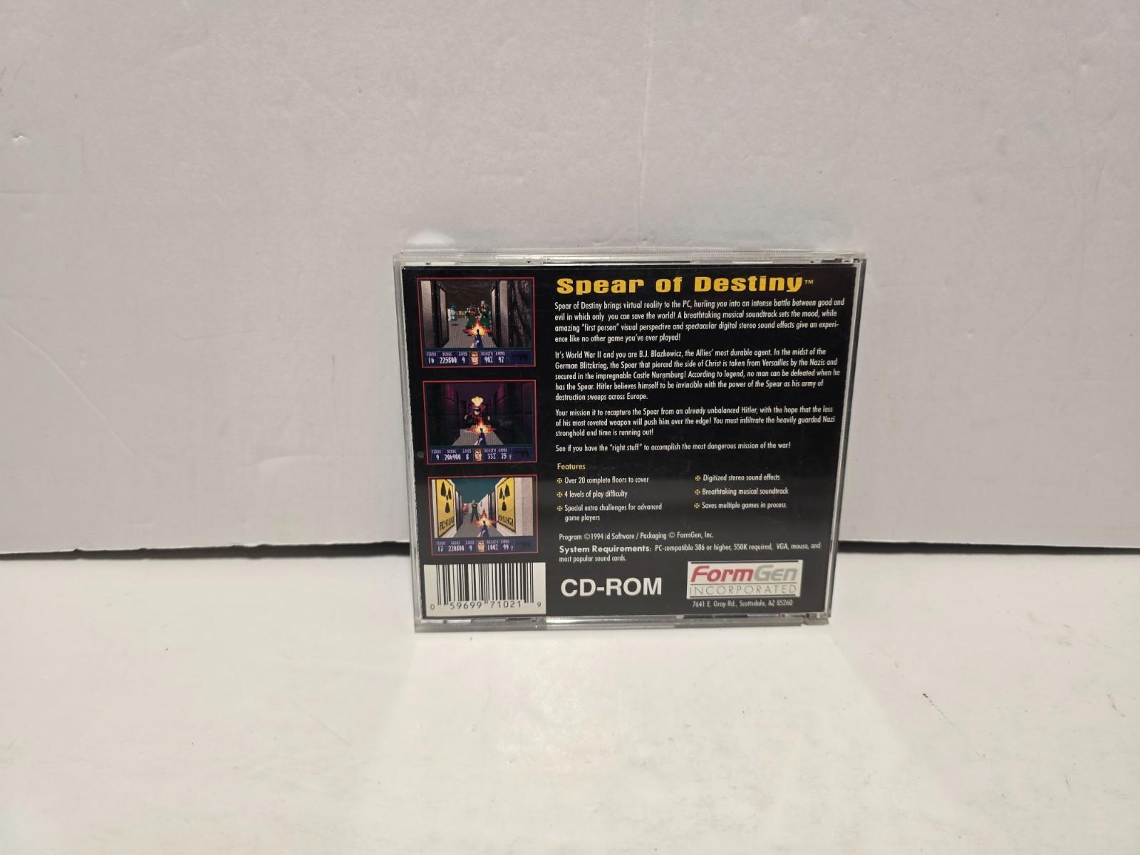 Rare Wolfenstein 3D Spear of Destiny Windows PC Computer Complete Jewel Case CIB
