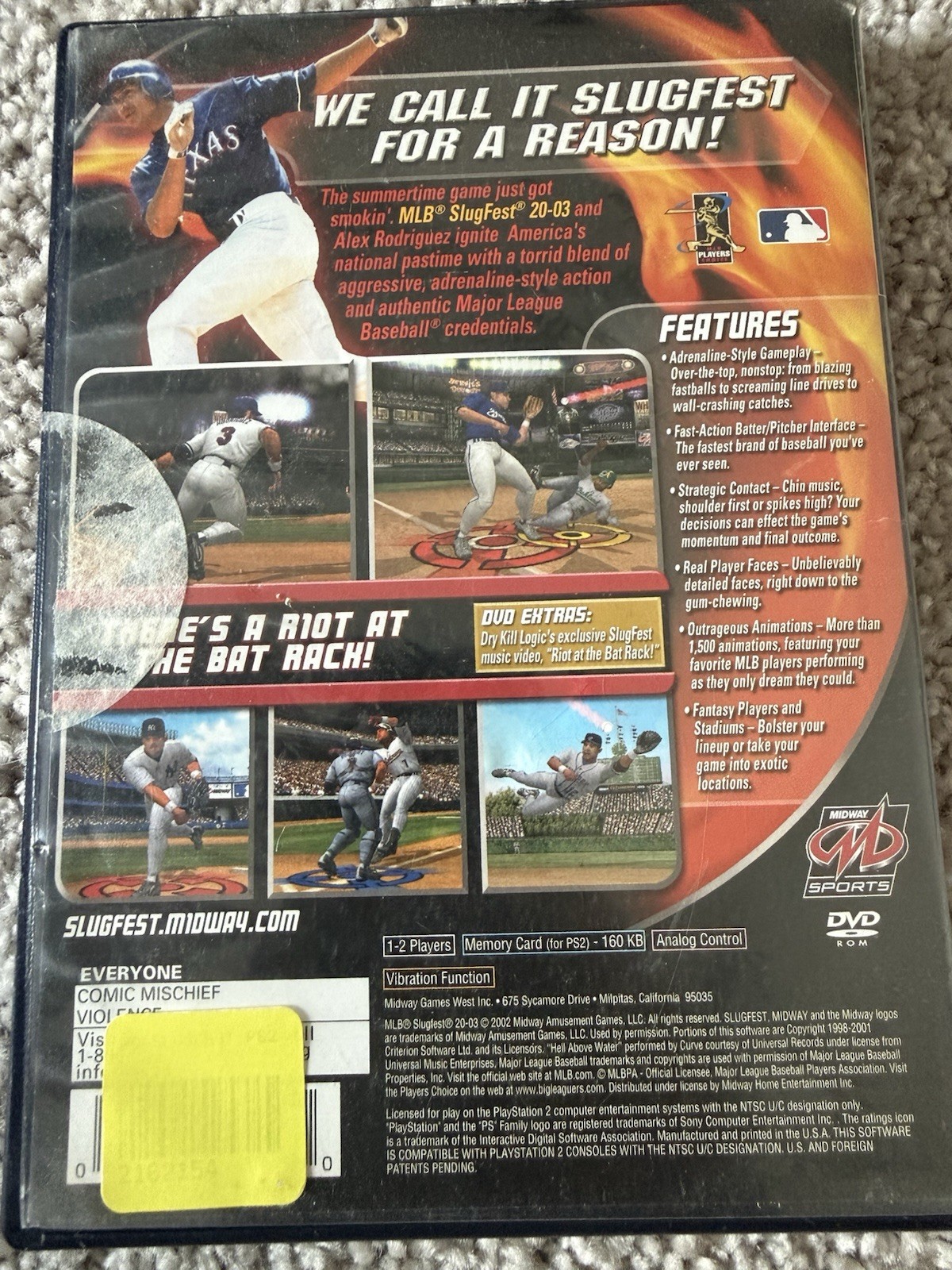 Midway MLB SlugFest 20-03 PS2 w/ Manual E NTSC-U/C (US/CA) 2003