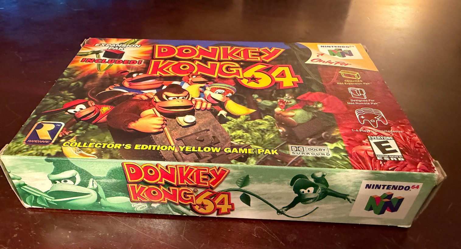 Donkey Kong 64 (Nintendo 64 1999) Yellow Cartridge CIB + Expansion Pak TESTED