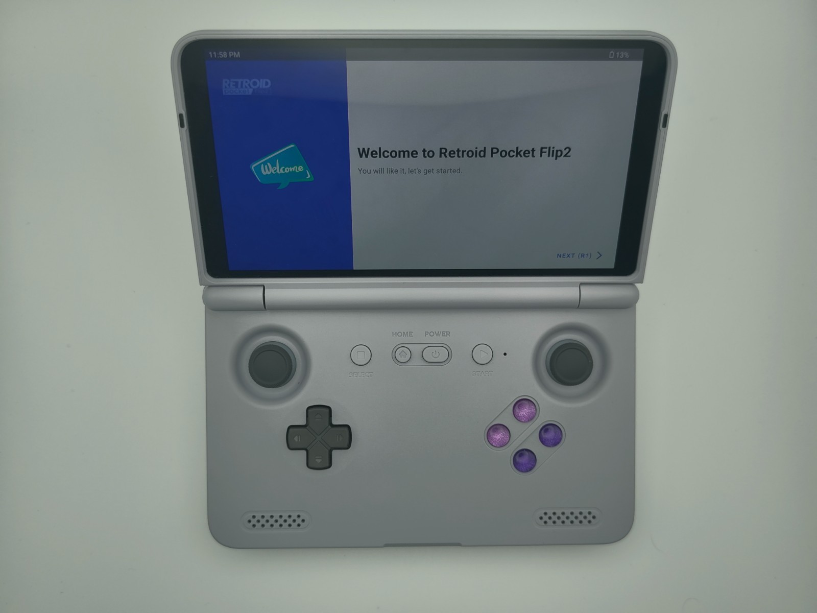 Retroid Pocket Flip 2 Handheld System SNES Custom Buttons And Sticker