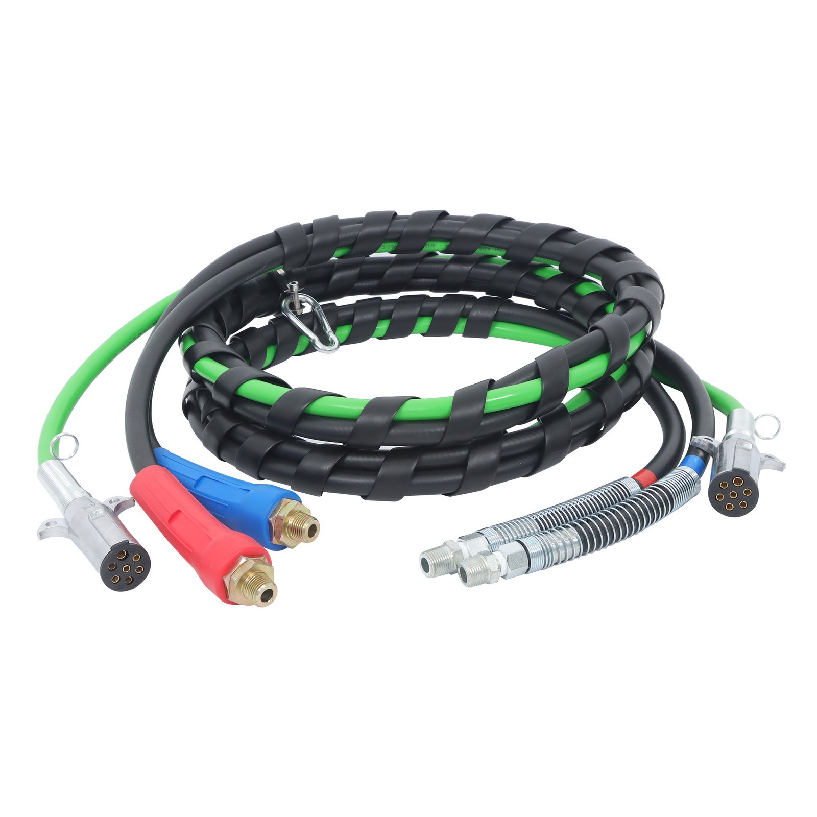 For Semi Truck Tractor Trailer Air Line Hose w/Accessories 12FT 3-in-1 Wrap Set