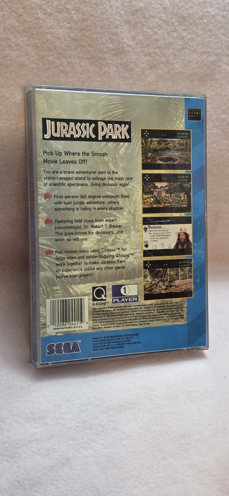 SEGA CD Game – Jurassic Park With Manual